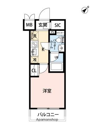クラリッサ新綱島(1K/2階)の間取り写真