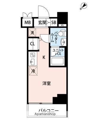 クラリッサ新綱島(ワンルーム/2階)の間取り写真