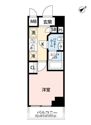 クラリッサ新綱島(1K/4階)の間取り写真