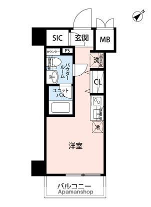クラリッサ新綱島(1K/4階)の間取り写真