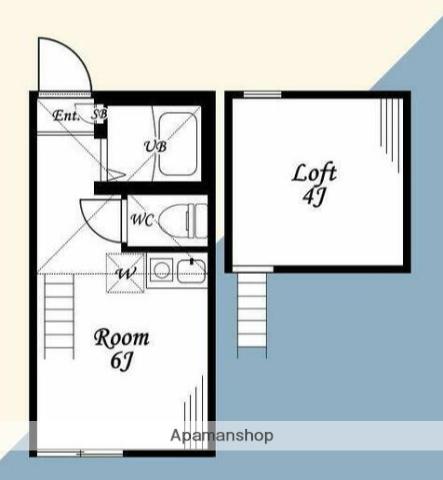 ユナイト石川町アッシュフォード(ワンルーム/2階)の間取り写真
