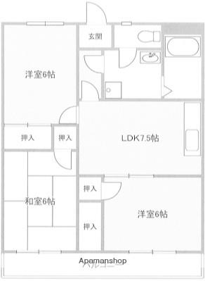 エトワール湘南(3DK/3階)の間取り写真