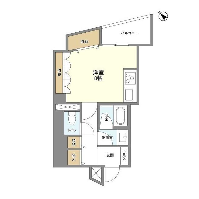 DAFFITTO天王洲(ワンルーム/12階)の間取り写真