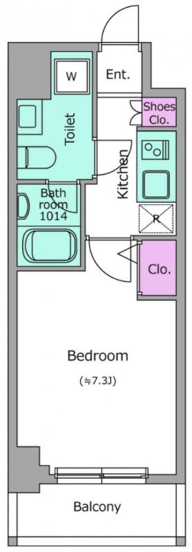 レジディア本厚木(1K/8階)の間取り写真