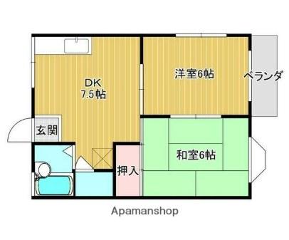 ヴィラ森崎(2DK/2階)の間取り写真