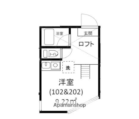 ユナイト按針アラミスの杜(ワンルーム/2階)の間取り写真