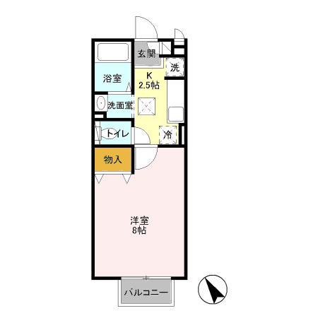 マ・メゾンASUKAⅡ(1K/1階)の間取り写真