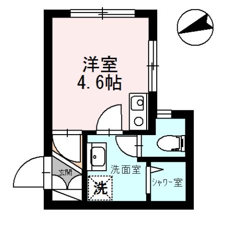 フェニックス厚木(ワンルーム/1階)の間取り写真