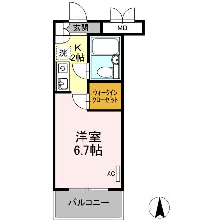 GERMER武蔵中原(1K/3階)の間取り写真