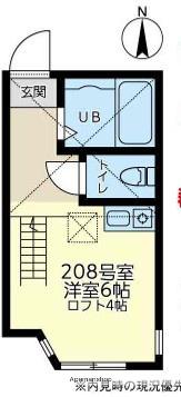 ユナイト浅田セシリアの瞳(ワンルーム/2階)の間取り写真