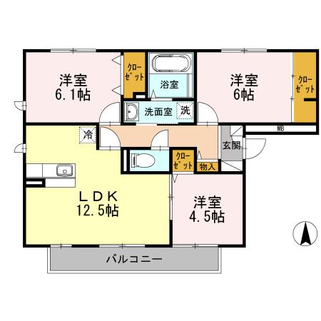 セレーソエステート(3LDK/2階)の間取り写真