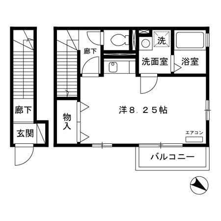 フォーレストI(ワンルーム/2階)の間取り写真