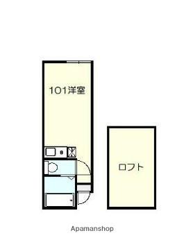 ユナイト白楽ペトロブラス(ワンルーム/1階)の間取り写真