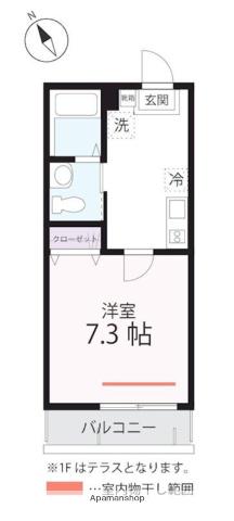 ハーミットクラブハウス横浜南軽井沢(1K/3階)の間取り写真