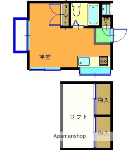 みゆきコーポⅡ(ワンルーム/2階)の間取り写真