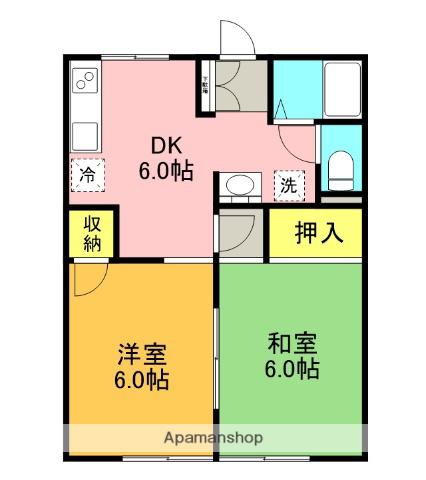 コーポ和厚(2DK/1階)の間取り写真