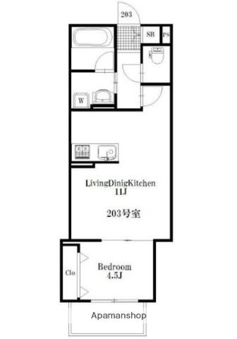 ディア シーサイド(1LDK/2階)の間取り写真