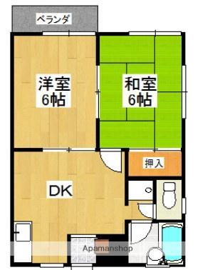 リバティ池田(2DK/2階)の間取り写真