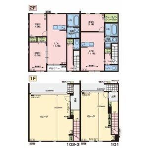 シェブロン・ルージュ(2LDK/1階)の間取り写真