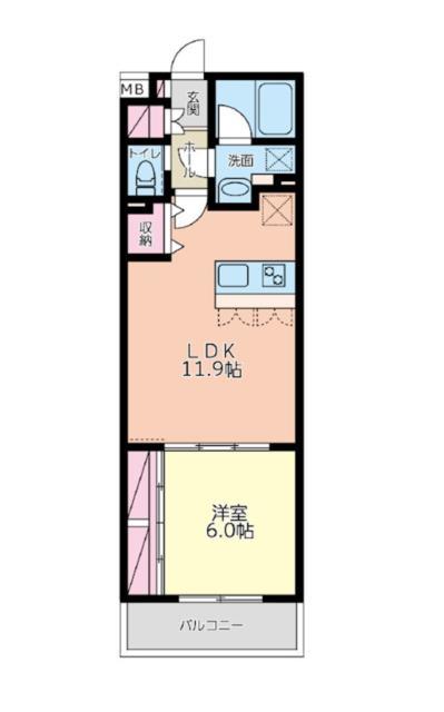 VRD伊勢原(1LDK/2階)の間取り写真