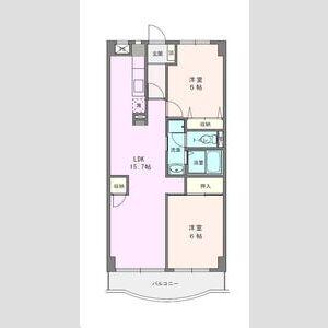 ボヌール秦野2(2LDK/2階)の間取り写真