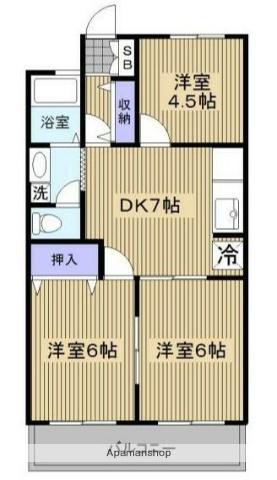 アークヒル湘南(3DK/2階)の間取り写真