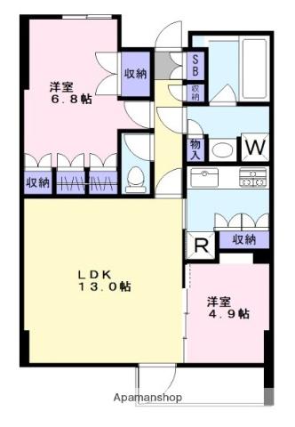 CASA MIGLIORE(2LDK/4階)の間取り写真