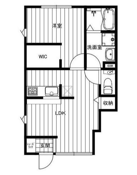バレミックス辻堂(1LDK/1階)の間取り写真