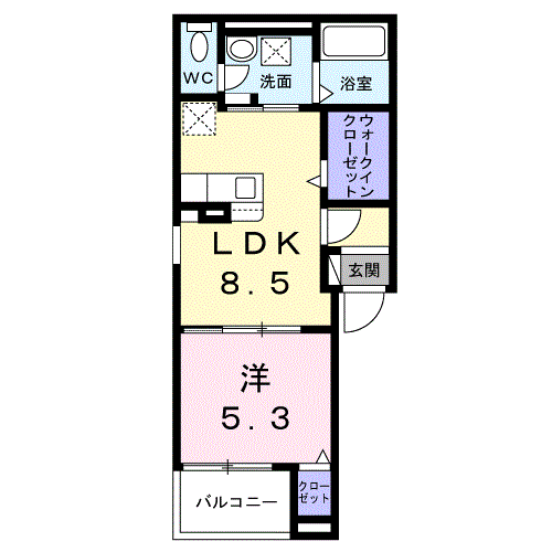 ヴィラ リヴァージュ(1LDK/3階)の間取り写真