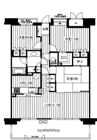 ルリエ大船(3LDK/3階)の間取り写真