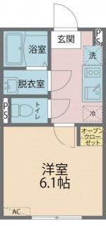 カインドネス町田Ⅱ(1K/1階)の間取り写真