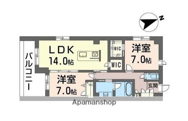 タカミ・エム(2LDK/4階)の間取り写真