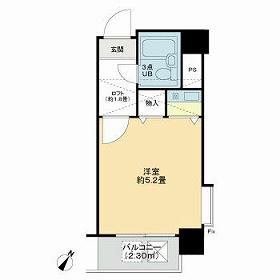 川崎ダイカンプラザCITYⅡ(ワンルーム/8階)の間取り写真