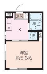 細貝ハイツ(1K/2階)の間取り写真