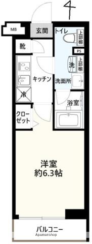 SHOKENレジデンス川崎(1K/1階)の間取り写真