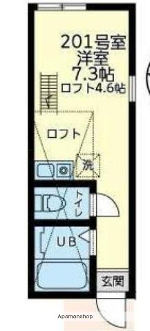 ユナイト横浜カッシーナ(ワンルーム/2階)の間取り写真