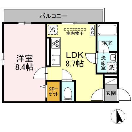 MAESTRO (1LDK/3階)の間取り写真