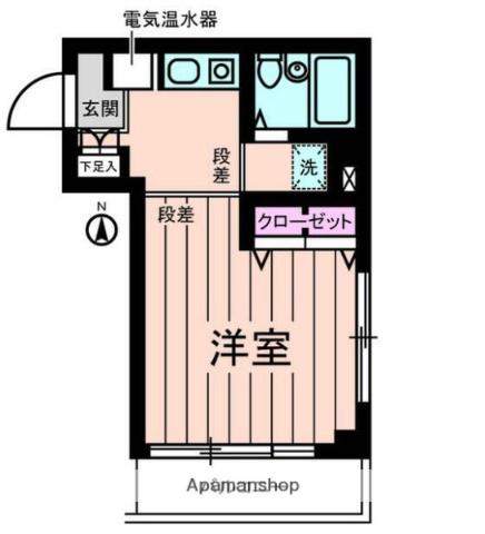 グリーンヒルズすずかけ台(ワンルーム/5階)の間取り写真