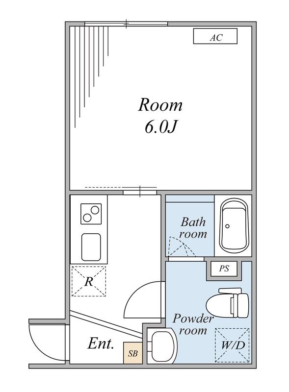 グレースアロー玉川学園(1K/2階)の間取り写真