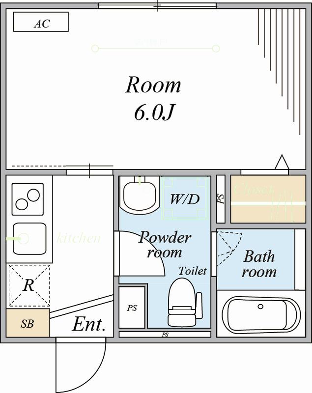 グレースアロー玉川学園(1K/2階)の間取り写真