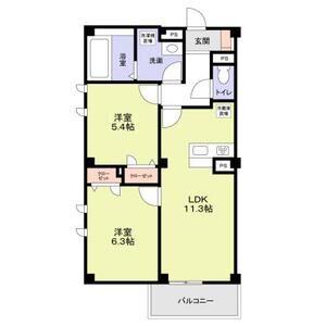 LAPIN湘南(2LDK/3階)の間取り写真