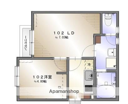 COAST TERRACE桜山(1LDK/1階)の間取り写真