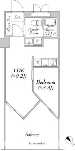 TRAVALORE淵野辺(1LDK/3階)の間取り写真
