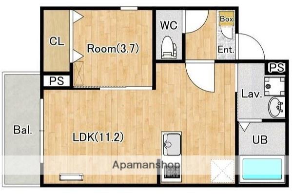 ジーメゾン伊勢原カエルム(1LDK/2階)の間取り写真