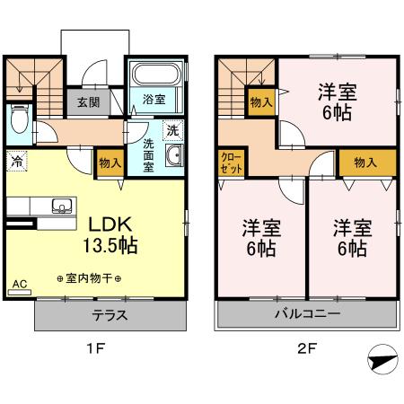 ポート・ルピナス　Ａ棟(3LDK)の間取り写真