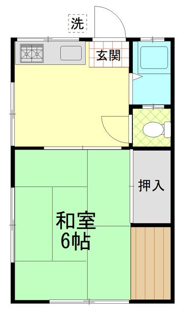 港南ハイツB(1K/1階)の間取り写真