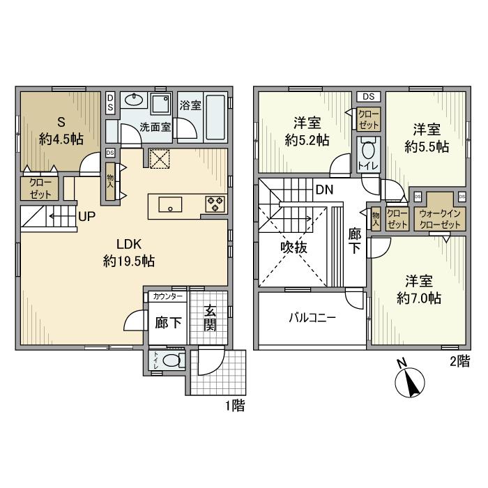 小田急電鉄江ノ島線 本鵠沼駅 徒歩10分 2階建 築3年(3SLDK)の間取り写真