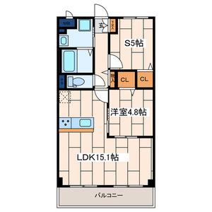 大和市西鶴間3丁目マンション(1SLDK/1階)の間取り写真