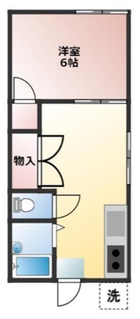 横須賀線 衣笠駅 徒歩7分 2階建 築45年(1DK)の間取り写真