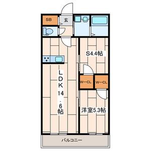 グリーングレイス(1SLDK/1階)の間取り写真
